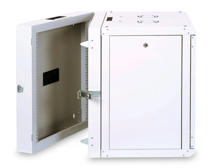 12U wandkast, Unique, 600x600x643 mm dubbel sectie, zwenkbaar, grijs (RAL 7035) - Networkdiscount.com