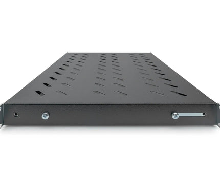 19 Inch 1U legbord voor 600 mm diepe rekken 43x483x358 mm, verstelbaar tot 550 mm diepte, zwart - Networkdiscount.com