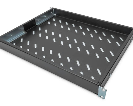 19 Inch 1U legbord voor 600 mm diepe rekken 43x483x358 mm, verstelbaar tot 550 mm diepte, zwart - Networkdiscount.com