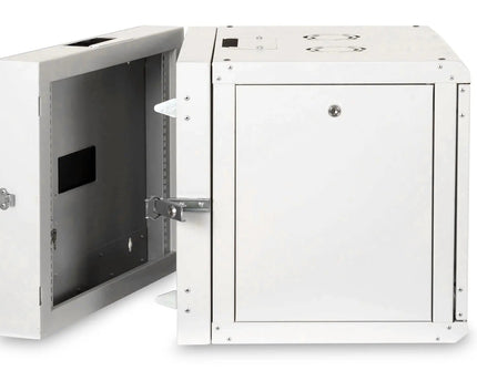 9U wandkast, Unique, 600x600x509 mm dubbel sectie, zwenkbaar, grijs (RAL 7035) - Networkdiscount.com