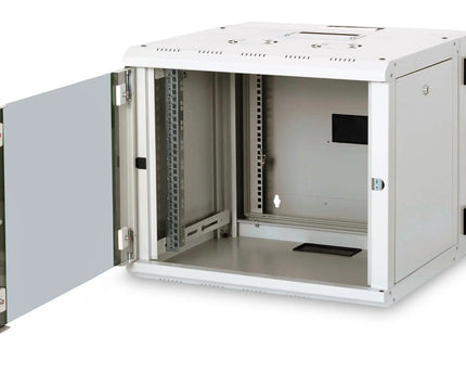 9U wandkast, Unique, 600x600x509 mm dubbel sectie, zwenkbaar, grijs (RAL 7035) - Networkdiscount.com
