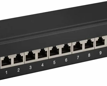 CAT 6a 10 inch patch panel 12 poorts - Networkdiscount.com
