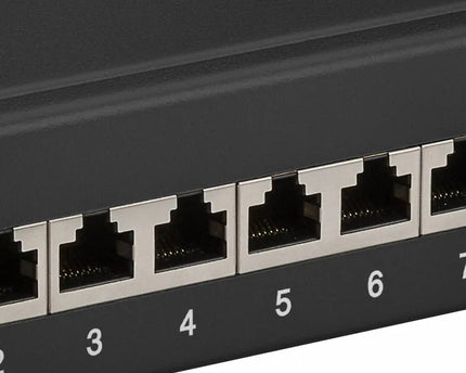 CAT 6a 10 inch patch panel 12 poorts - Networkdiscount.com
