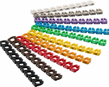 Kabelmarkering 0 - 9 voor diameter van 4 tot 6mm 100 stuks - Networkdiscount.com