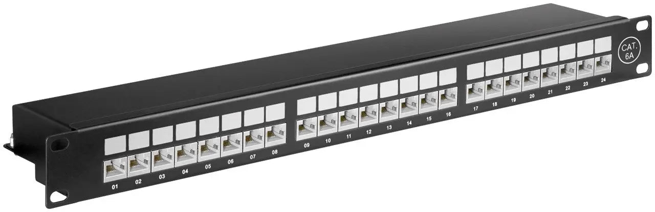 Patchpanel 24 Poorts CAT6a RJ45 volledig afgeschermd - Networkdiscount.com