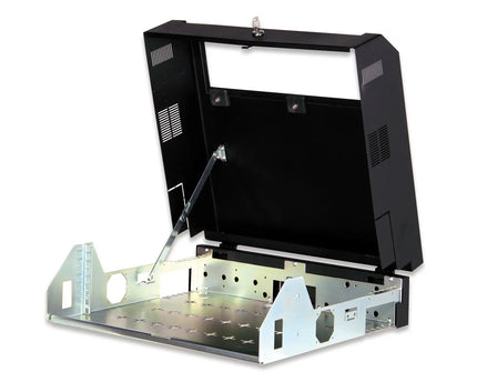 Wandkast, SOHO, slank, 156x525x475 mm 3U draaibaar, 2U vast, kleur zwart (RAL 9005) - Networkdiscount.com