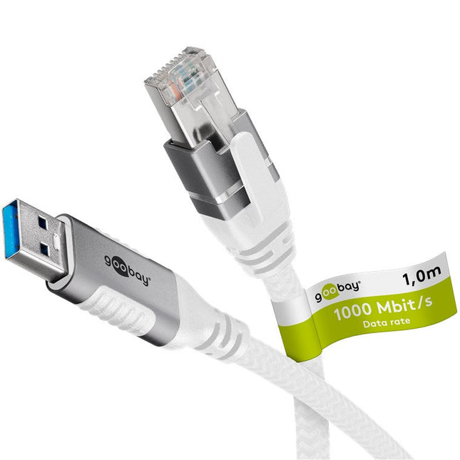 USB-A 3.0 naar RJ45 Ethernet kabel 10M - wit