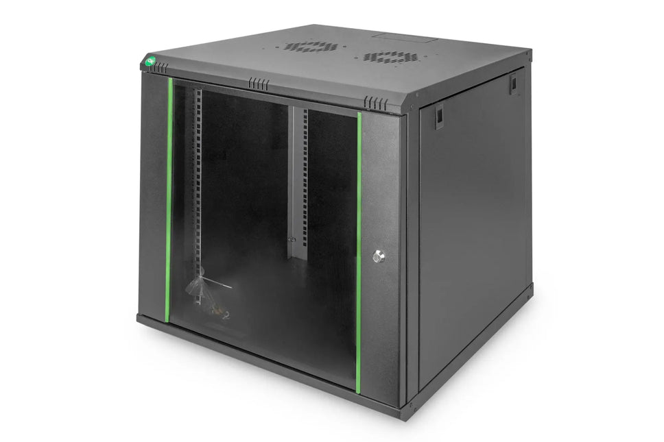 12U wandkast 600x600x611 mm, kleur zwart (RAL 9005) - Networkdiscount.com