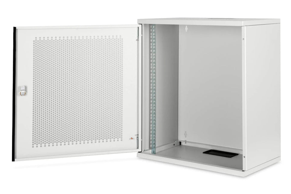 12U wandkast, SOHO, ongemonteerd 540x400x595 mm, geperforeerde voordeur, grijs - Networkdiscount.com