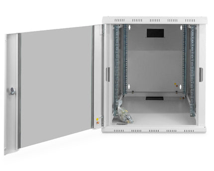 12U wandkast, Unique 600x600x643 mm, kleur grijs (RAL 7035) - Networkdiscount.com