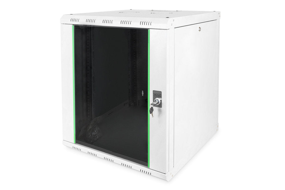 12U wandkast, Unique 600x600x643 mm, kleur grijs (RAL 7035) - Networkdiscount.com