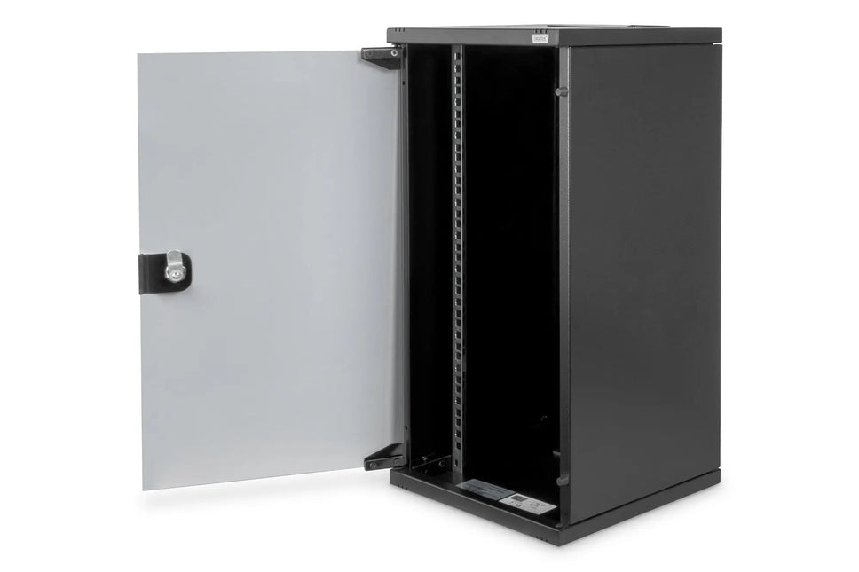 12U wandmontagekast 592x312x30 mm (BxHxD) , zwart - Networkdiscount.com