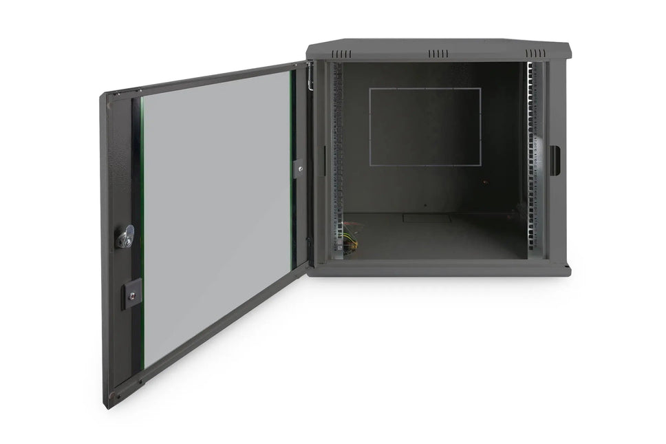 12U wandmontagekast, Dynamic 611x600x450 mm, kleur zwart (RAL 9005) - Networkdiscount.com