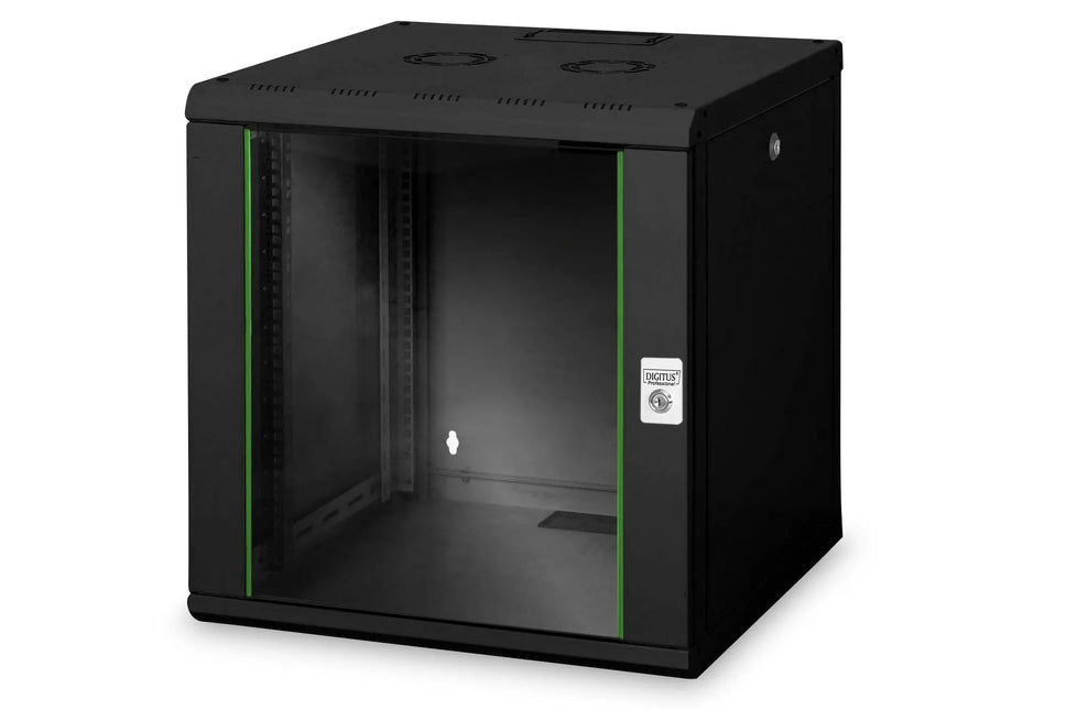 12U wandmontagekast, Uniek 643x600x600 mm, kleur zwart (RAL 9005) - Networkdiscount.com