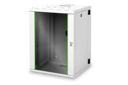 16U wandkast, Unique, 600x600x820 mm dubbel sectie, zwenkbaar, grijs (RAL 7035) - Networkdiscount.com