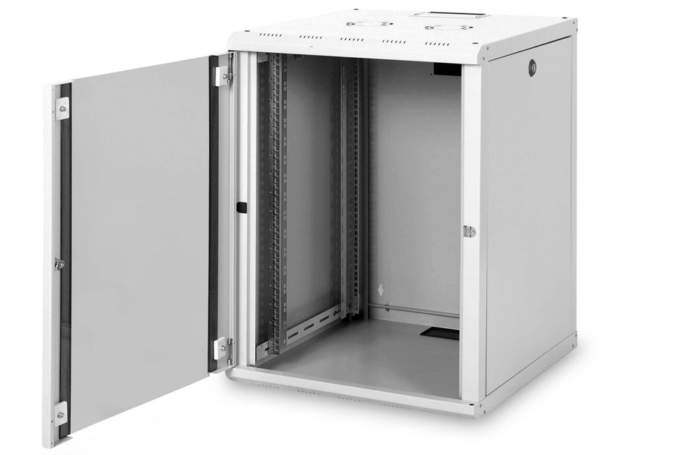 16U wandkast, Unique 600x600x820 mm, kleur grijs (RAL 7035) - Networkdiscount.com