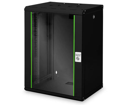 16U wandmontagekast, Uniek 820x600x450 mm, kleur zwart (RAL 9005) - Networkdiscount.com