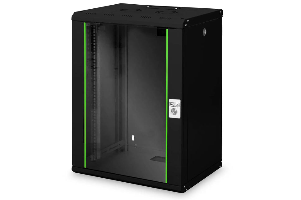 16U wandmontagekast, Uniek 820x600x450 mm, kleur zwart (RAL 9005) - Networkdiscount.com