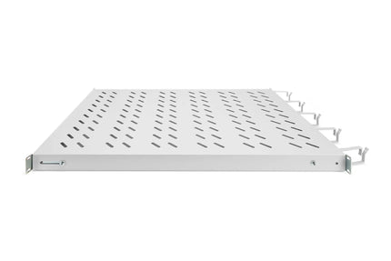 19 Inch 1U legbord voor 1000 mm diepe kasten incl. kabelmanagement, grijs - Networkdiscount.com