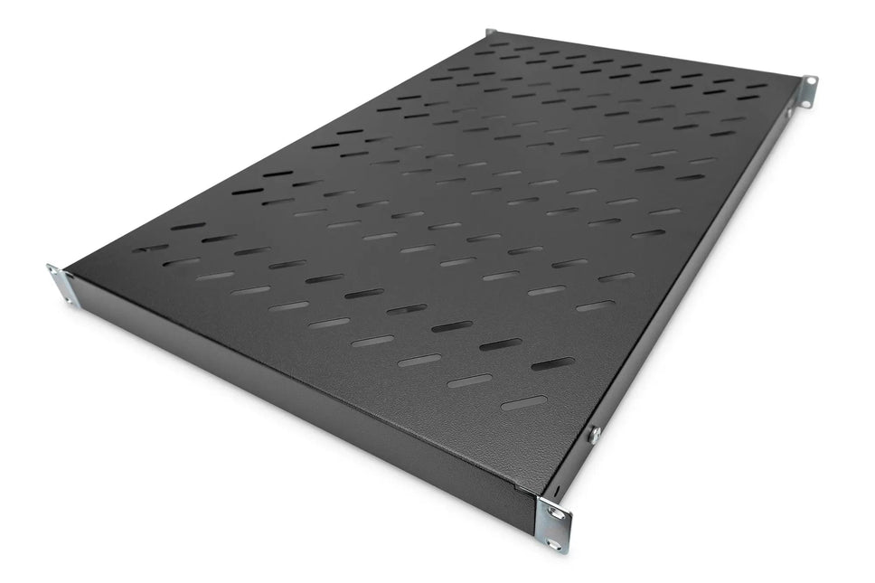 19 Inch 1U legbord voor 1000 mm diepe rekken 43x483x708 mm, verstelbaar tot 900 mm diepte, zwart - Networkdiscount.com