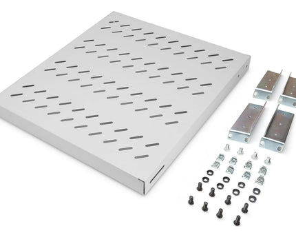19 Inch 1U legbord voor 800 mm diepe rekken 43x484x508 mm, verstelbaar tot 700 mm diepte, grijs - Networkdiscount.com