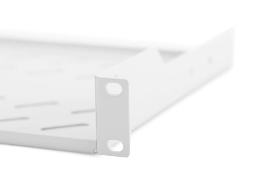 19 Inch 1U legbord voor rekken vanaf 400 mm diepte 45x482x250 mm, tot 15 kg, grijs (RAL 7035) - Networkdiscount.com