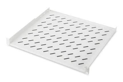19 Inch 1U legbord voor rekken vanaf 600 mm diepte 44x482x400 mm, tot 15 kg, grijs (RAL 7035) - Networkdiscount.com