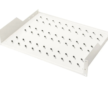19 Inch 2U legbord voor rekken vanaf 450 mm diepte 88,5x483x352 mm, tot 25 kg, grijs (RAL 7035) - Networkdiscount.com