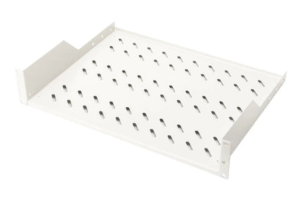 19 Inch 2U legbord voor rekken vanaf 450 mm diepte 88,5x483x352 mm, tot 25 kg, grijs (RAL 7035) - Networkdiscount.com