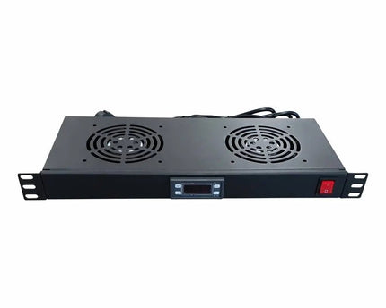 1U Fan pakket met 2 ventilatoren incl. digitale thermostaat - Networkdiscount.com