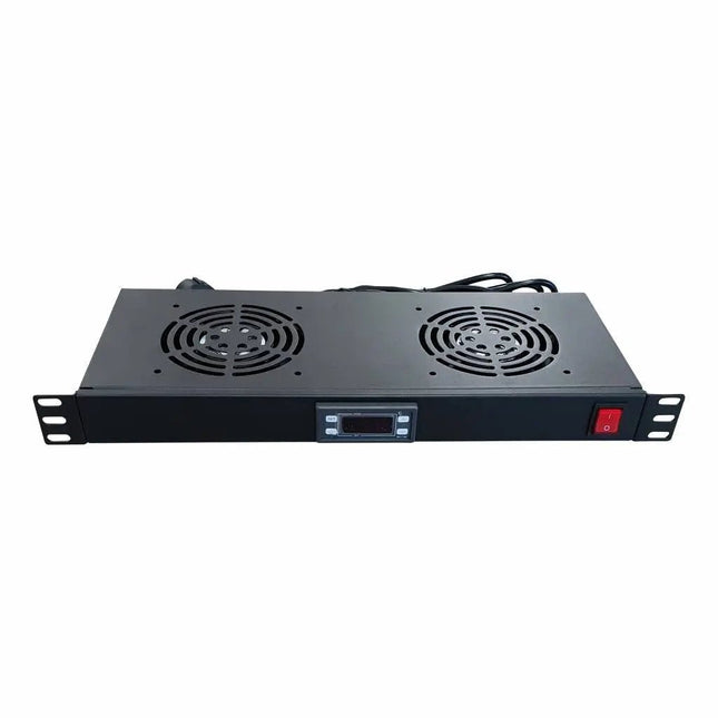 1U Fan pakket met 2 ventilatoren incl. digitale thermostaat - Networkdiscount.com
