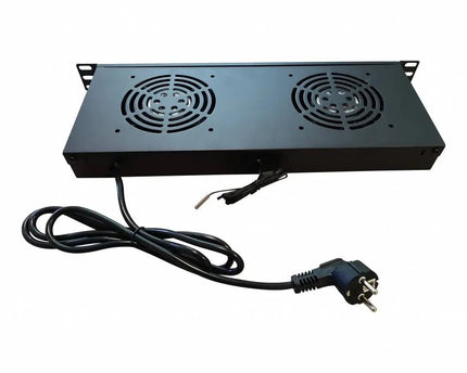 1U Fan pakket met 2 ventilatoren incl. digitale thermostaat - Networkdiscount.com
