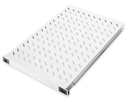 1U uitschuifbaar legbord voor 1000 mm diepe rekken 44x483x720 mm, tot 65 kg, grijs (RAL 7035) - Networkdiscount.com