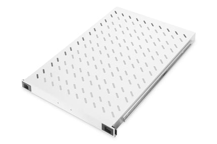 1U uitschuifbaar legbord voor 1000 mm diepe rekken 44x483x720 mm, tot 65 kg, grijs (RAL 7035) - Networkdiscount.com