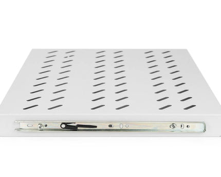 1U uitschuifbaar legbord voor 600 mm diepe rekken 40x485x368 mm, tot 25 kg, grijs (RAL 7035) - Networkdiscount.com