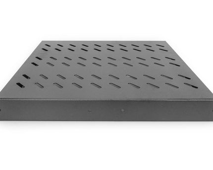 1U uitschuifbaar legbord voor 600 mm diepe rekken 40x485x368 mm, tot 25 kg, zwart (RAL 9005) - Networkdiscount.com
