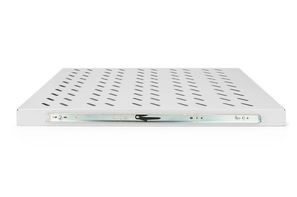 1U uitschuifbaar legbord voor 800 mm diepe rekken 40x484x568 mm, tot 25 kg, grijs (RAL 7035) - Networkdiscount.com
