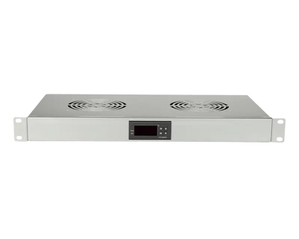 1U ventilatorunit met 2 ventilatoren, grijs 19 Inch - Networkdiscount.com