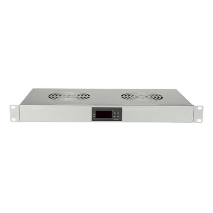 1U ventilatorunit met 2 ventilatoren, grijs 19 Inch - Networkdiscount.com