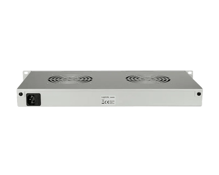 1U ventilatorunit met 2 ventilatoren, grijs 19 Inch - Networkdiscount.com