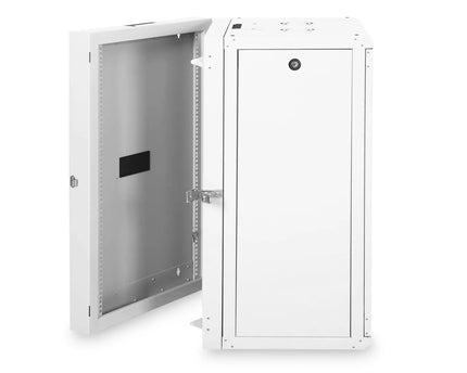 20U wandkast, Unique, 600x600x998 mm dubbel sectie, zwenkbaar, grijs (RAL 7035) - Networkdiscount.com