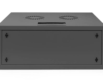 4U wandkast, SOHO, ongemonteerd 540x400x241 mm, volledig glazen frontdeur, zwart - Networkdiscount.com