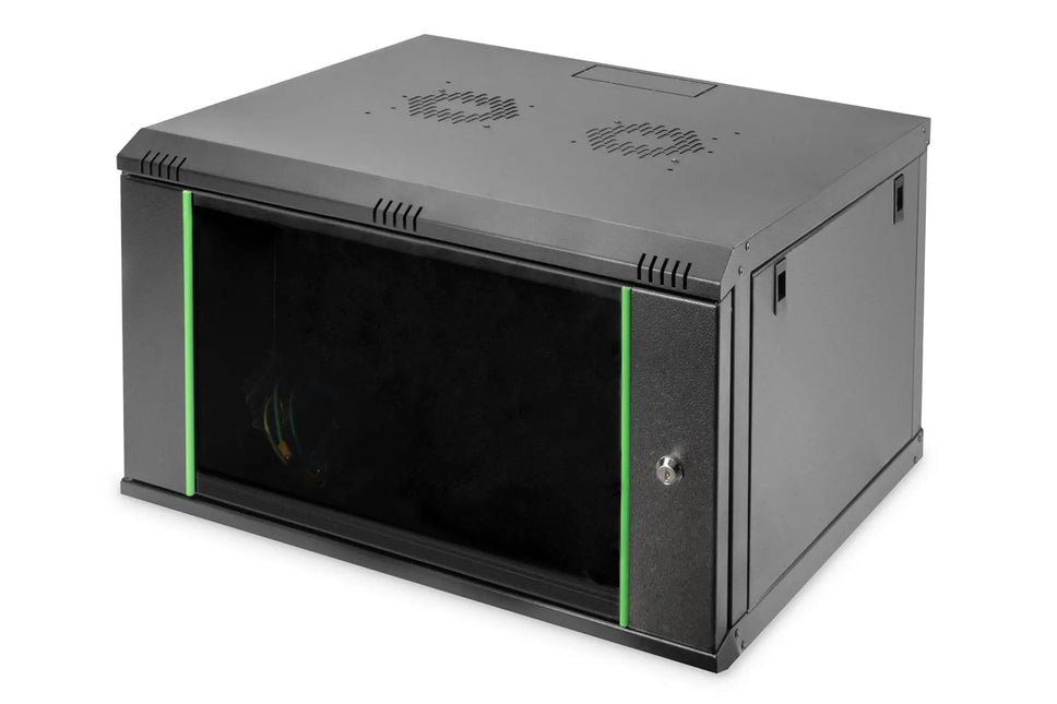 7U wandkast 600x600x389 mm, kleur zwart (RAL 9005) - Networkdiscount.com