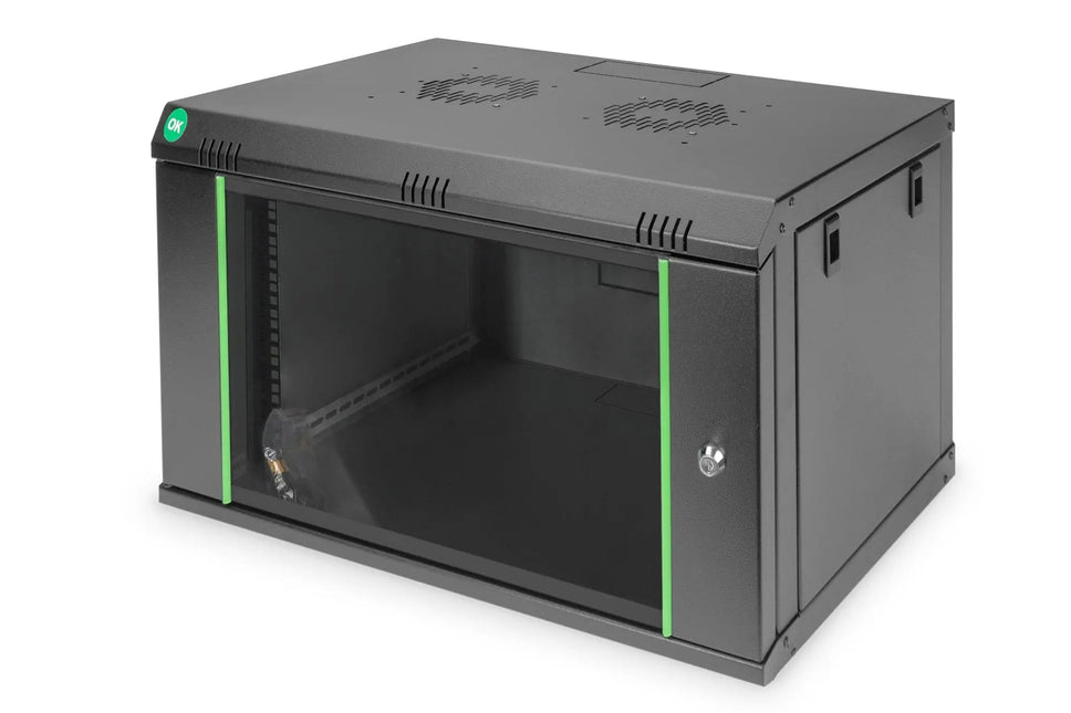 7U wandkast, Dynamic 600x450x389 mm, kleur zwart (RAL 9005) - Networkdiscount.com