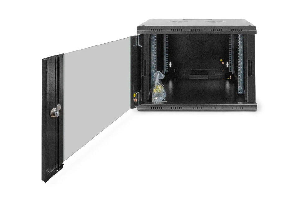 7U wandkast, Uniek 600x600x420 mm, kleur zwart (RAL 9005) - Networkdiscount.com