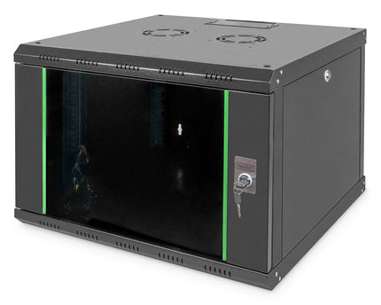 7U wandkast, Uniek 600x600x420 mm, kleur zwart (RAL 9005) - Networkdiscount.com