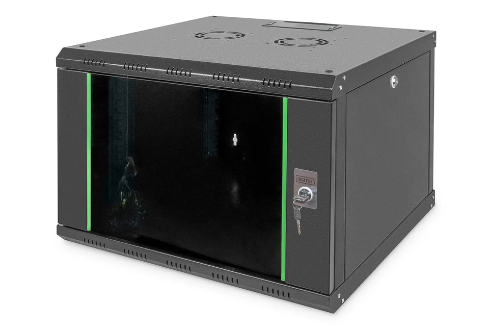 7U wandkast, Uniek 600x600x420 mm, kleur zwart (RAL 9005) - Networkdiscount.com