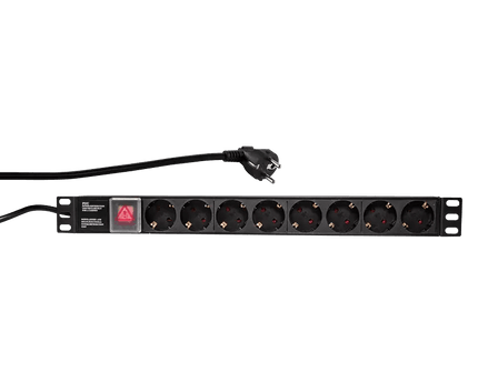 8 voudige stekkerdoos voor 19'' serverrack - Networkdiscount.com