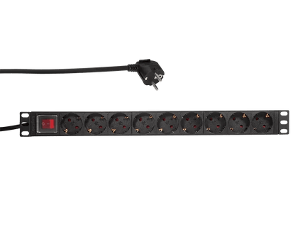 9 voudige stekkerdoos voor 19 inch serverkasten - Networkdiscount.com