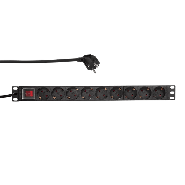 9 voudige stekkerdoos voor 19 inch serverkasten - Networkdiscount.com